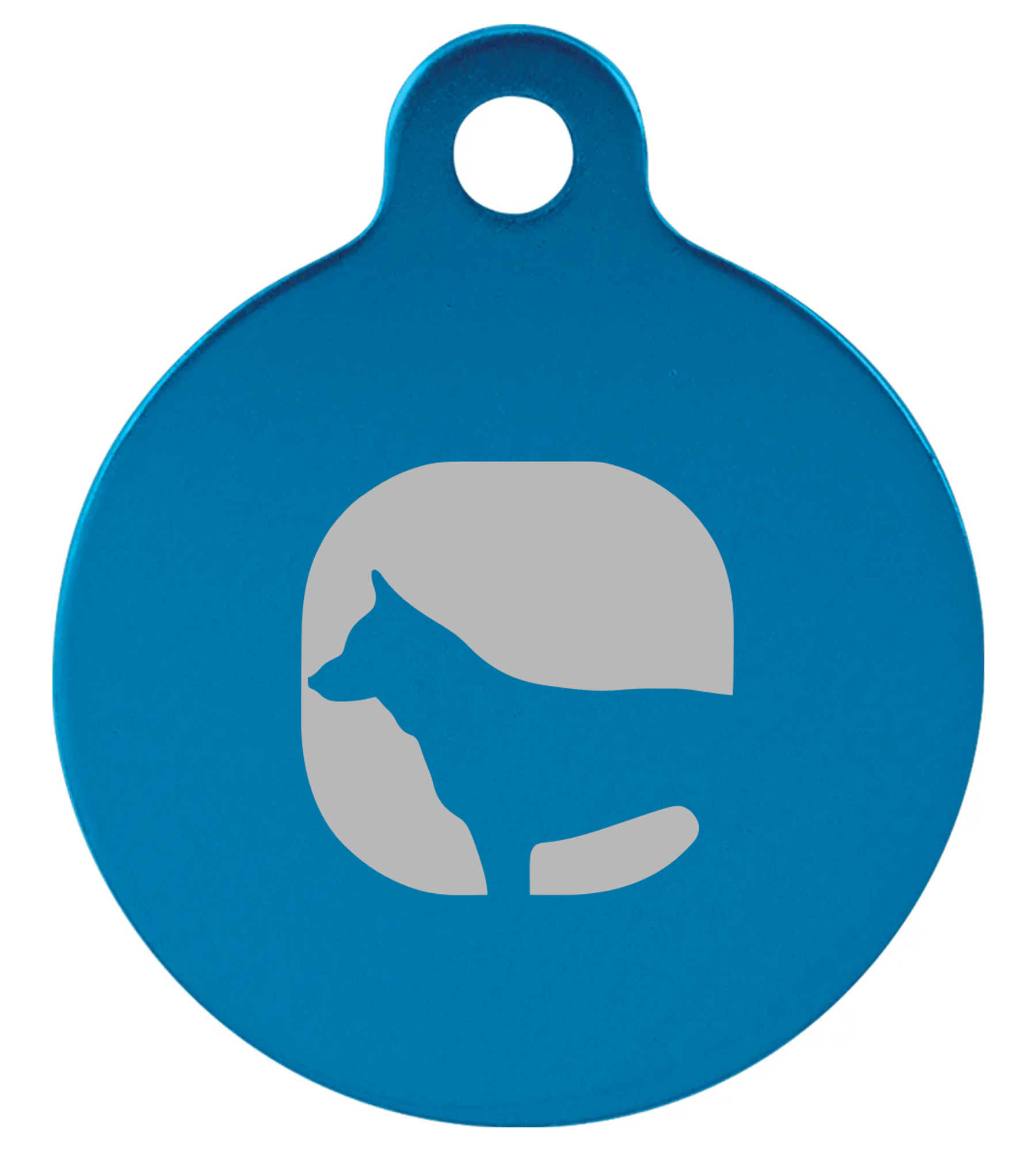 Anodized Aluminum Round Pet Tag with Tab